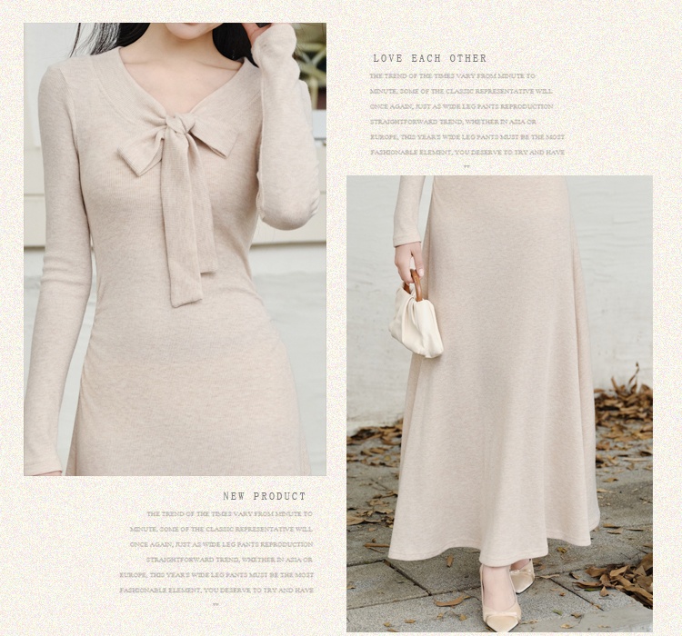 Long sleeve frenum knitted dress