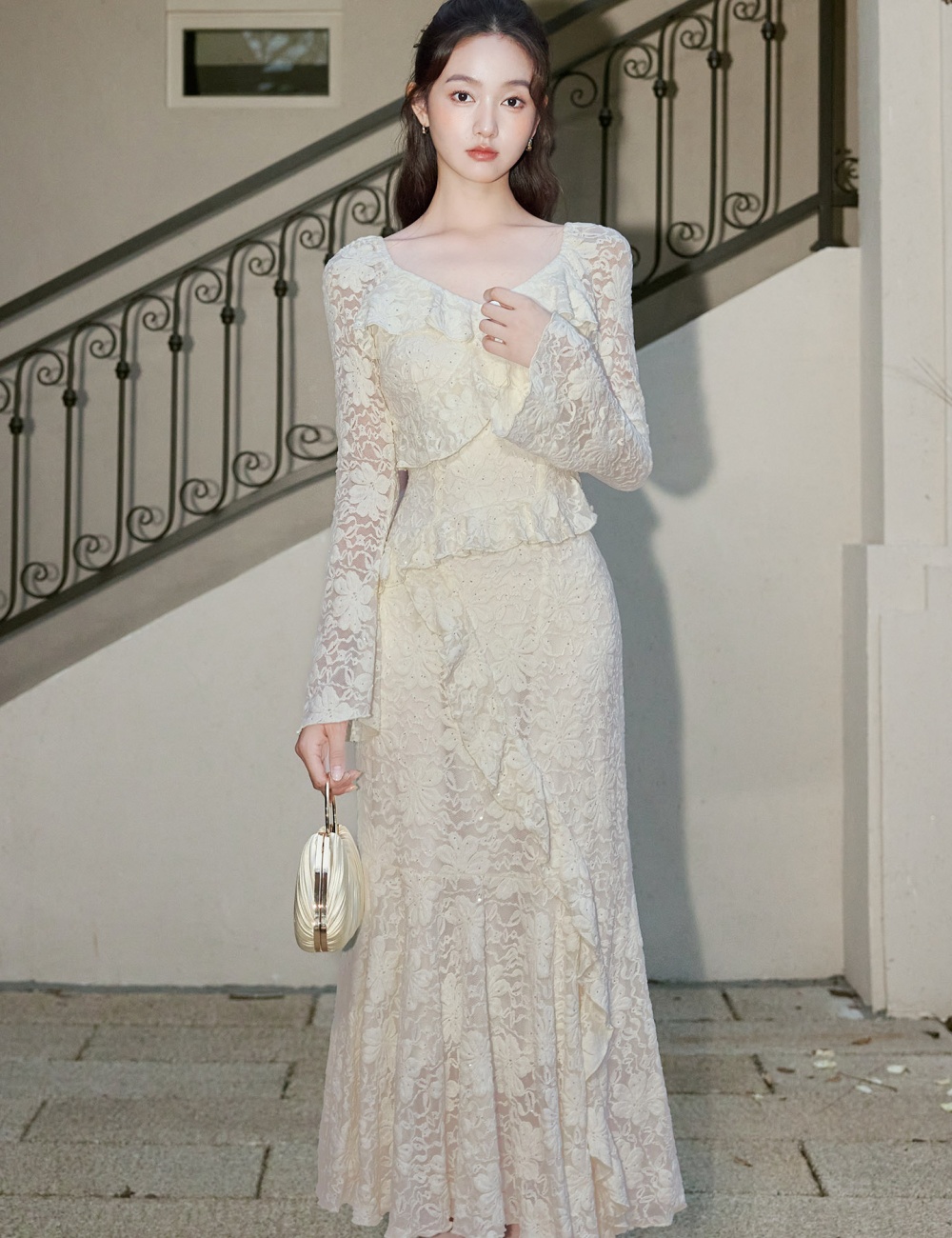 Long sleeve temperament slim autumn and winter dress