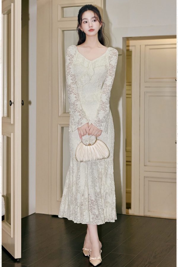 Long sleeve temperament slim autumn and winter dress