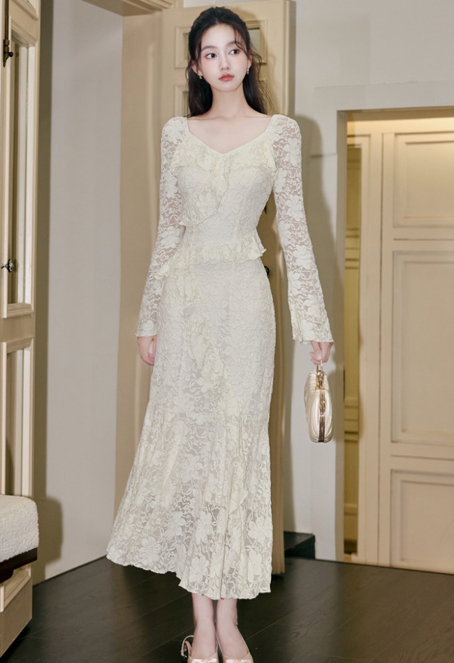 Long sleeve temperament slim autumn and winter dress