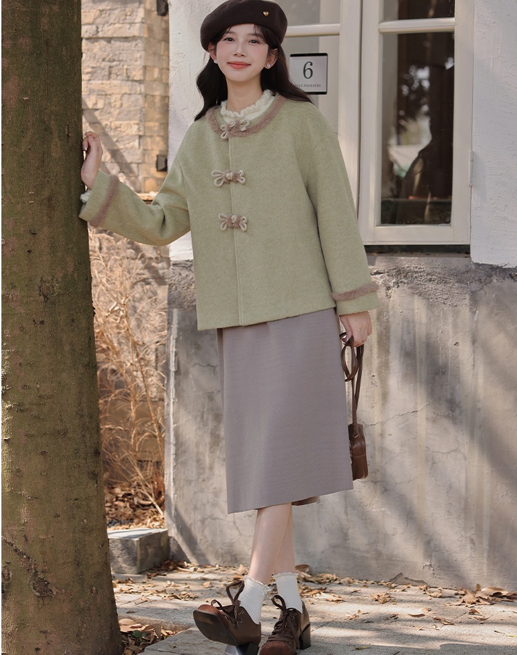 Winter clip cotton short thick loose woolen coat