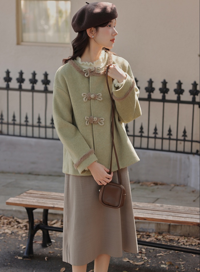 Winter clip cotton short thick loose woolen coat