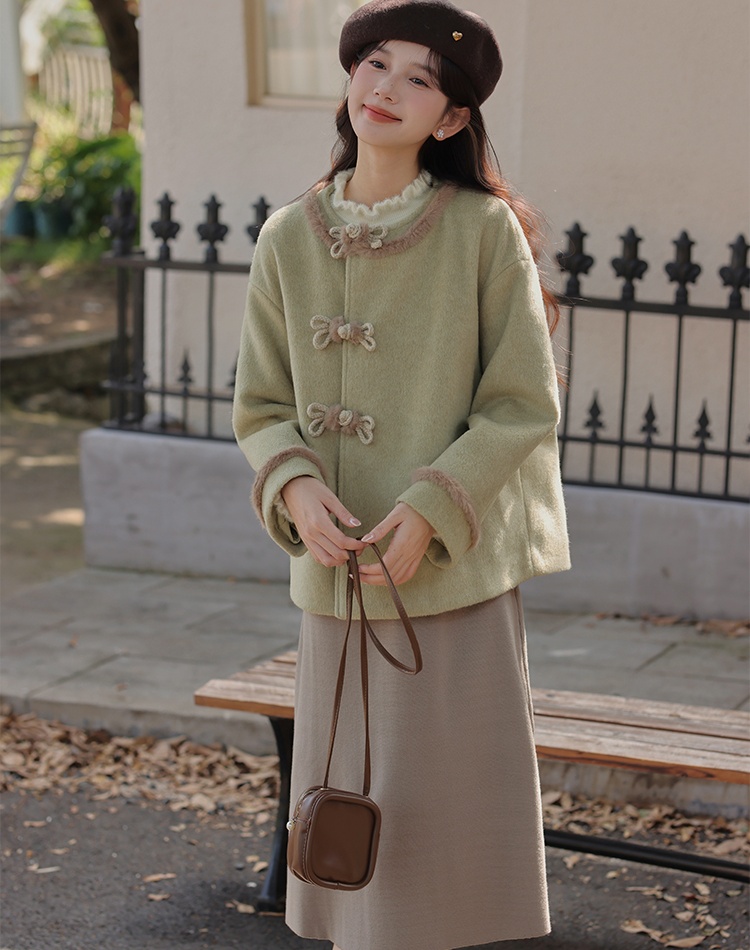 Winter clip cotton short thick loose woolen coat