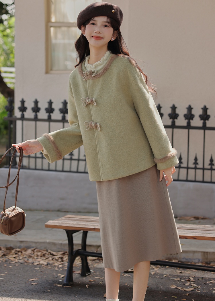 Winter clip cotton short thick loose woolen coat