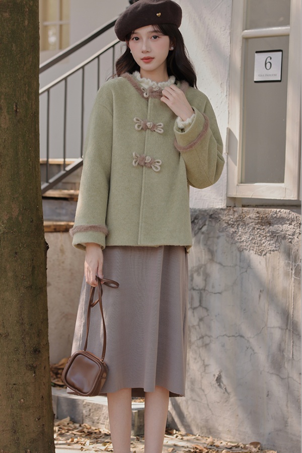 Winter clip cotton short thick loose woolen coat