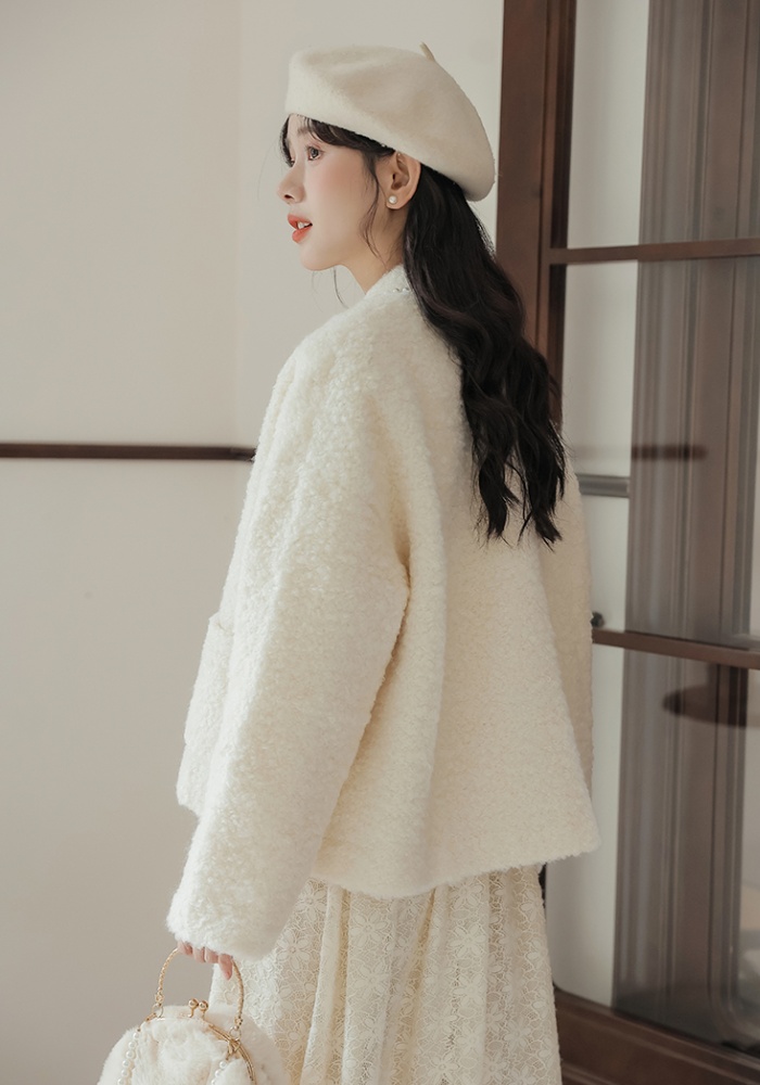 Wool velvet jacket winter overcoat