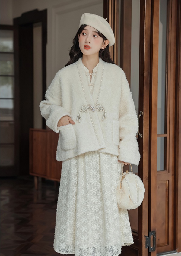 Wool velvet jacket winter overcoat