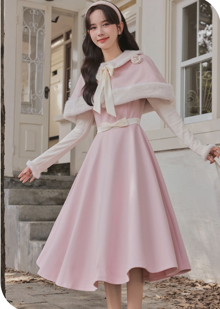 Temperament lovely dress sweetheart cloak 2pcs set