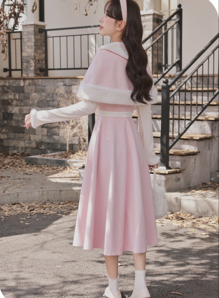Temperament lovely dress sweetheart cloak 2pcs set