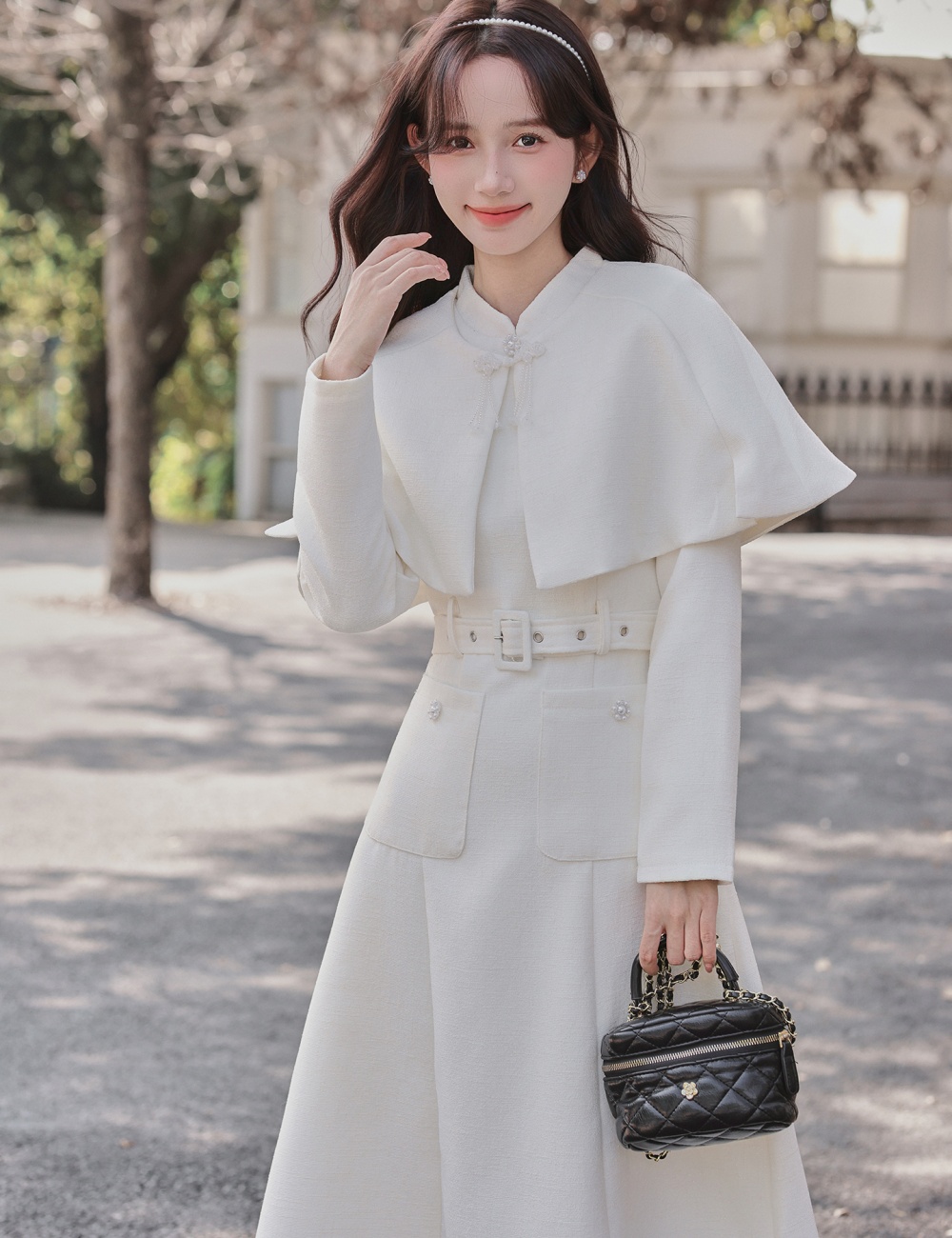 Chinese style cloak chanelstyle dress 2pcs set