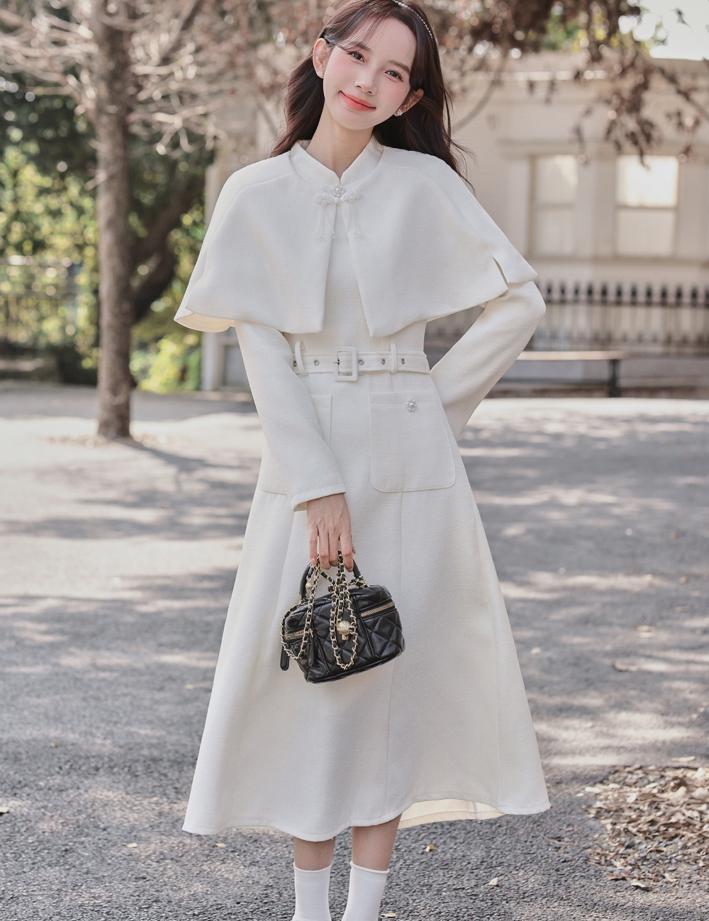 Chinese style cloak chanelstyle dress 2pcs set