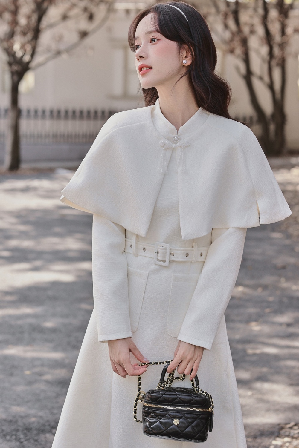 Chinese style cloak chanelstyle dress 2pcs set