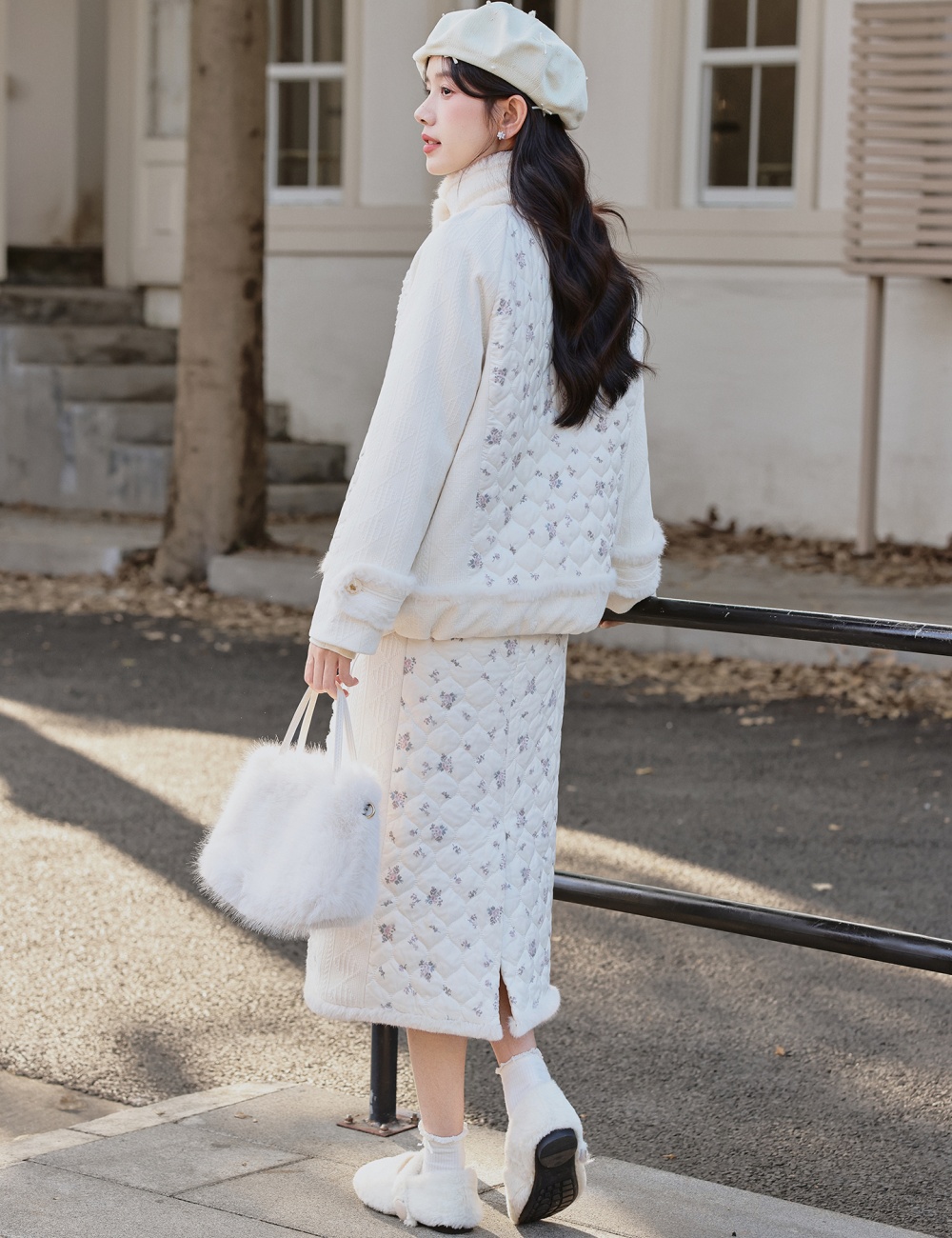 Winter coat Chinese style cotton coat 2pcs set for women