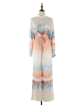 Printing vacation long pants Casual shirt a set