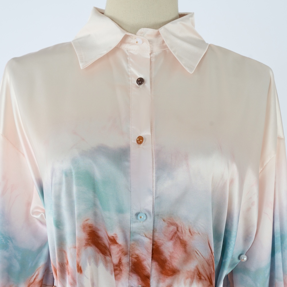 Printing vacation long pants Casual shirt a set