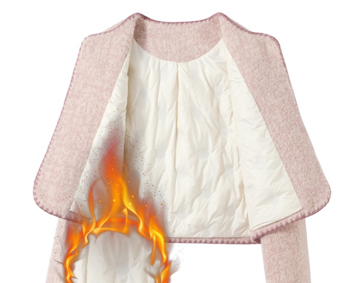 Woolen embroidery shell skirt straight pink long dress a set