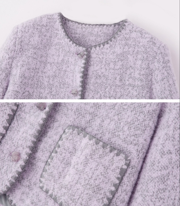 Chanelstyle long dress straight coat for women