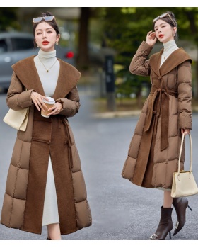 Duck down two-sided cashmere winter down coat