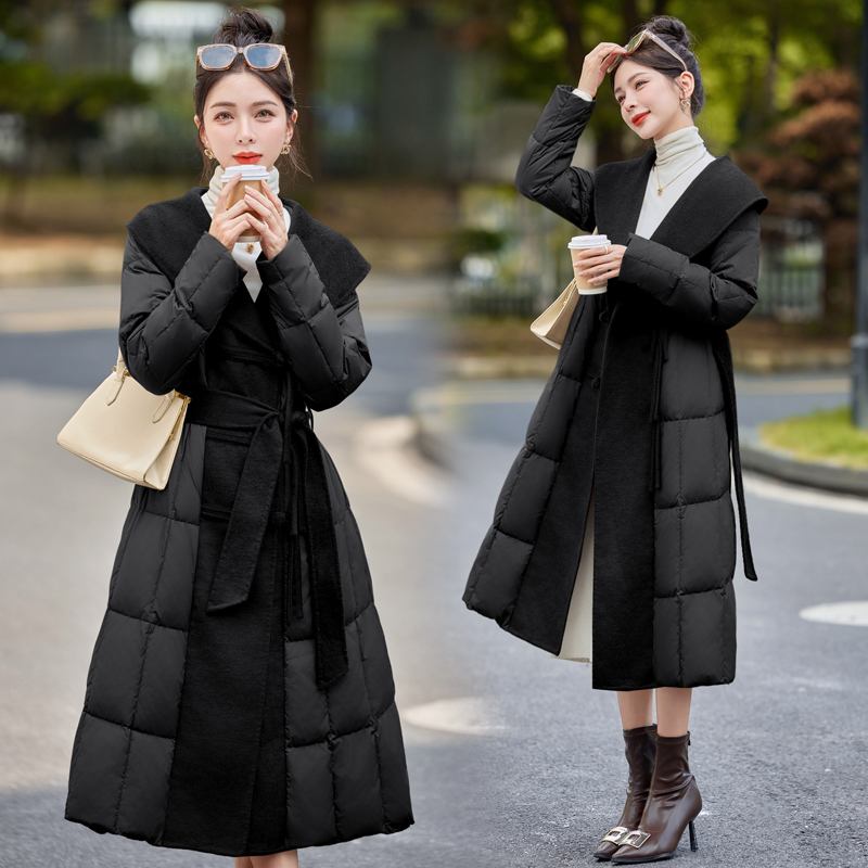 Duck down two-sided cashmere winter down coat