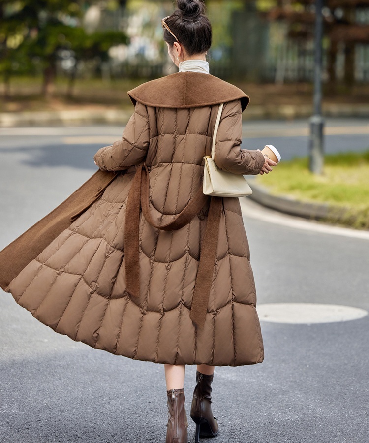 Duck down two-sided cashmere winter down coat