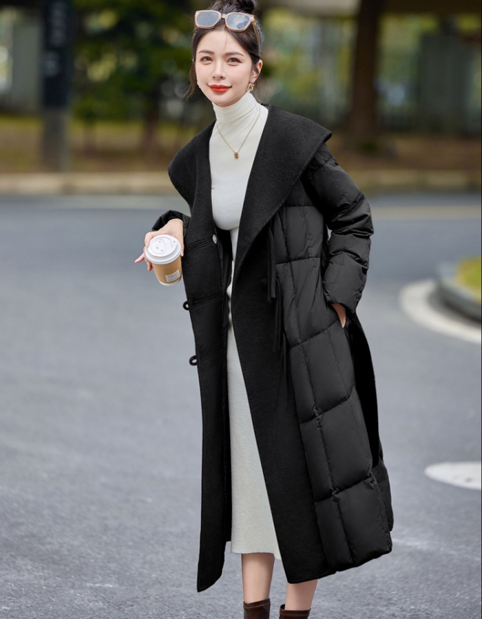 Duck down two-sided cashmere winter down coat