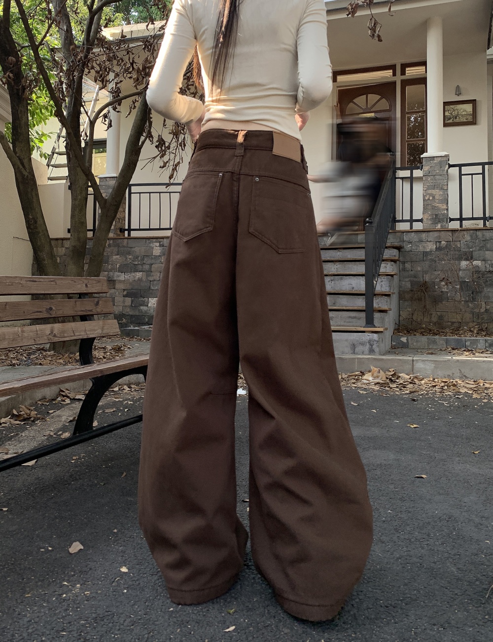 Wide leg slim jeans loose winter work clothing