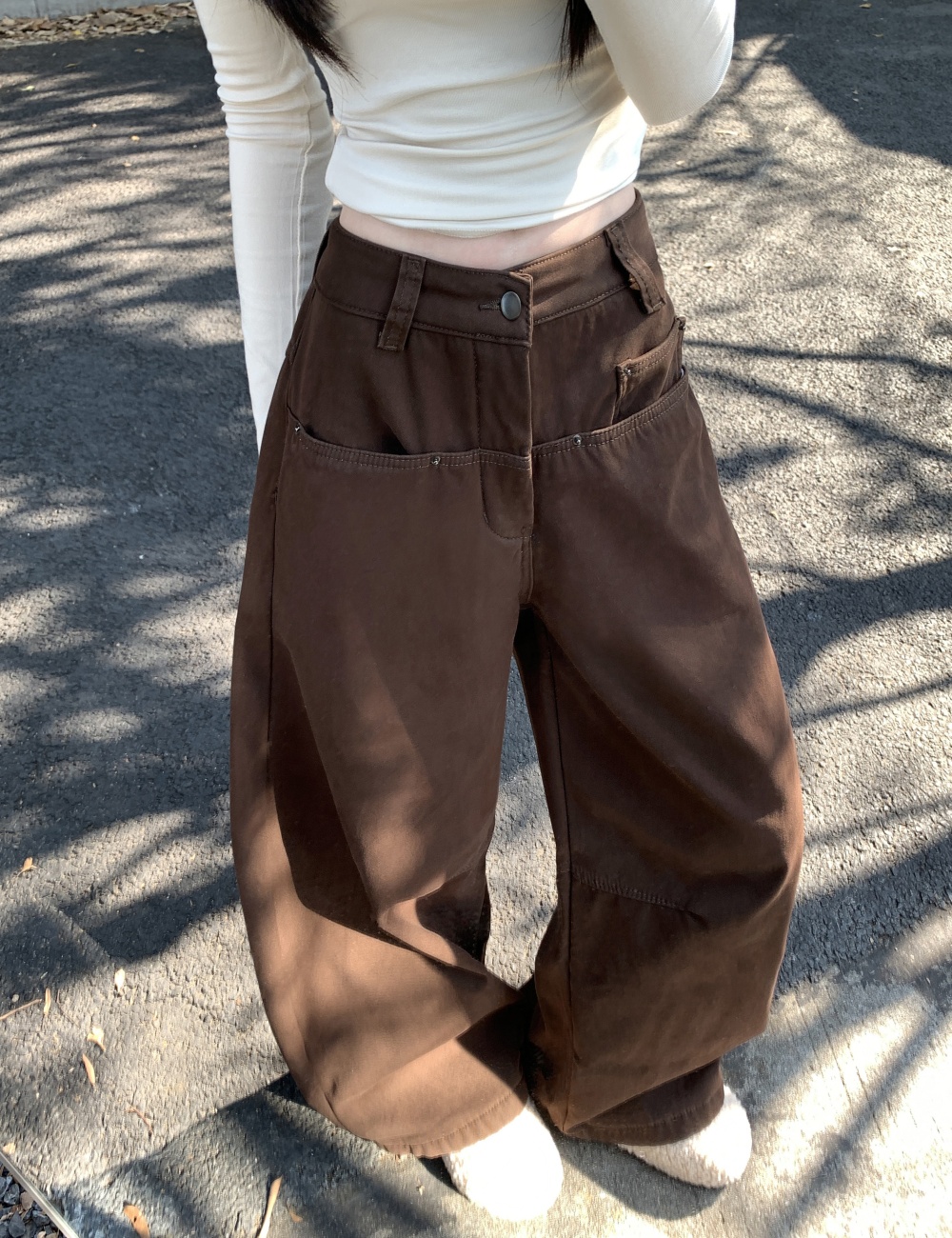 Wide leg slim jeans loose winter work clothing