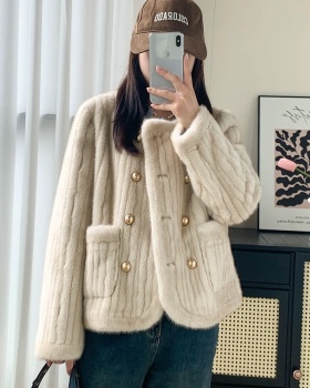 Chanelstyle loose coat winter short overcoat for women