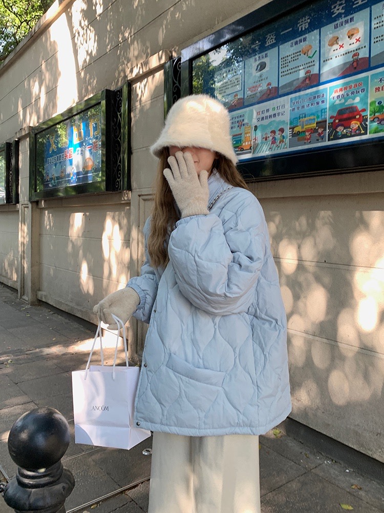 Clip cotton winter coat quilted cotton coat for women