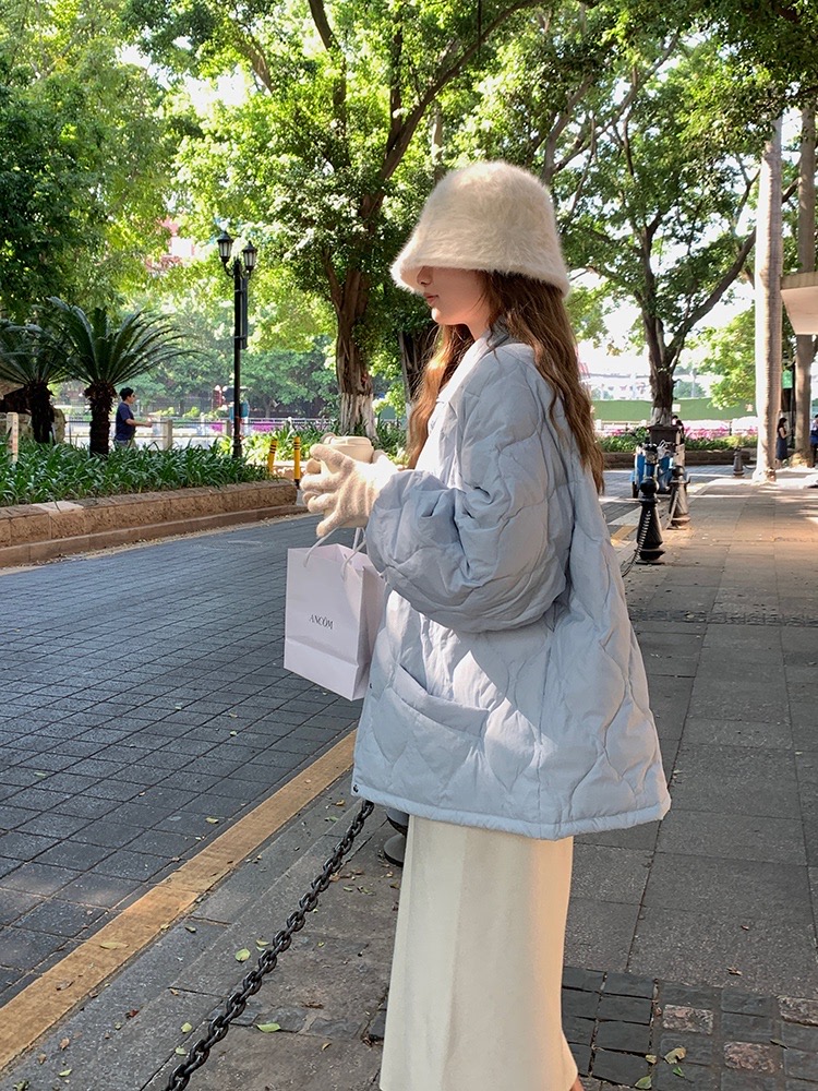 Clip cotton winter coat quilted cotton coat for women