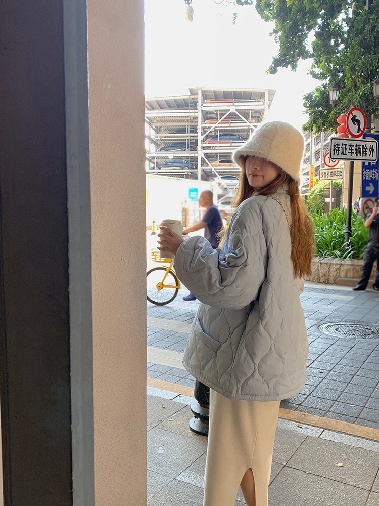 Clip cotton winter coat quilted cotton coat for women