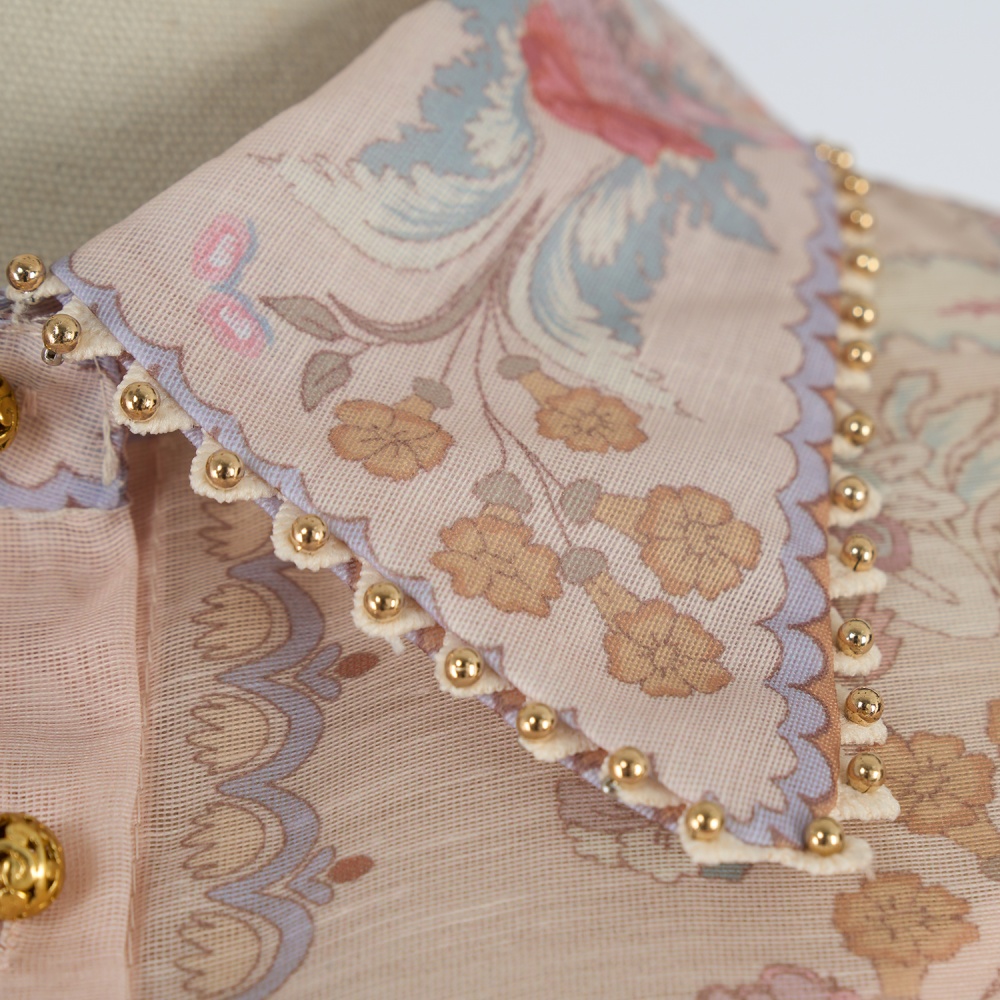 Ladies printing shirt lapel European style shorts a set