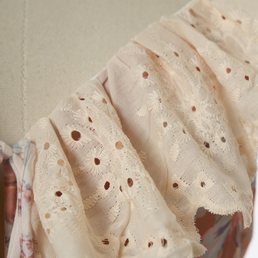 Sling vacation splice lace printing dress