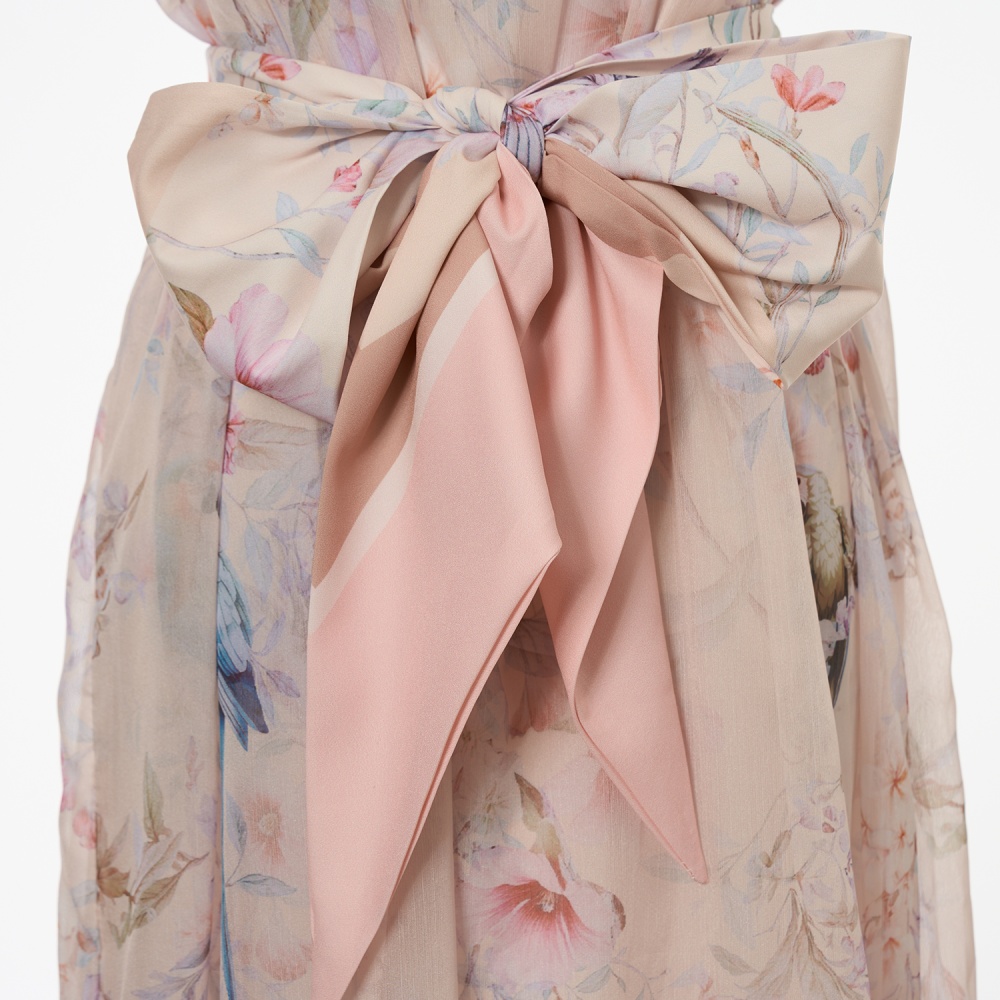 Lotus leaf edges decoration colors sleeveless dress