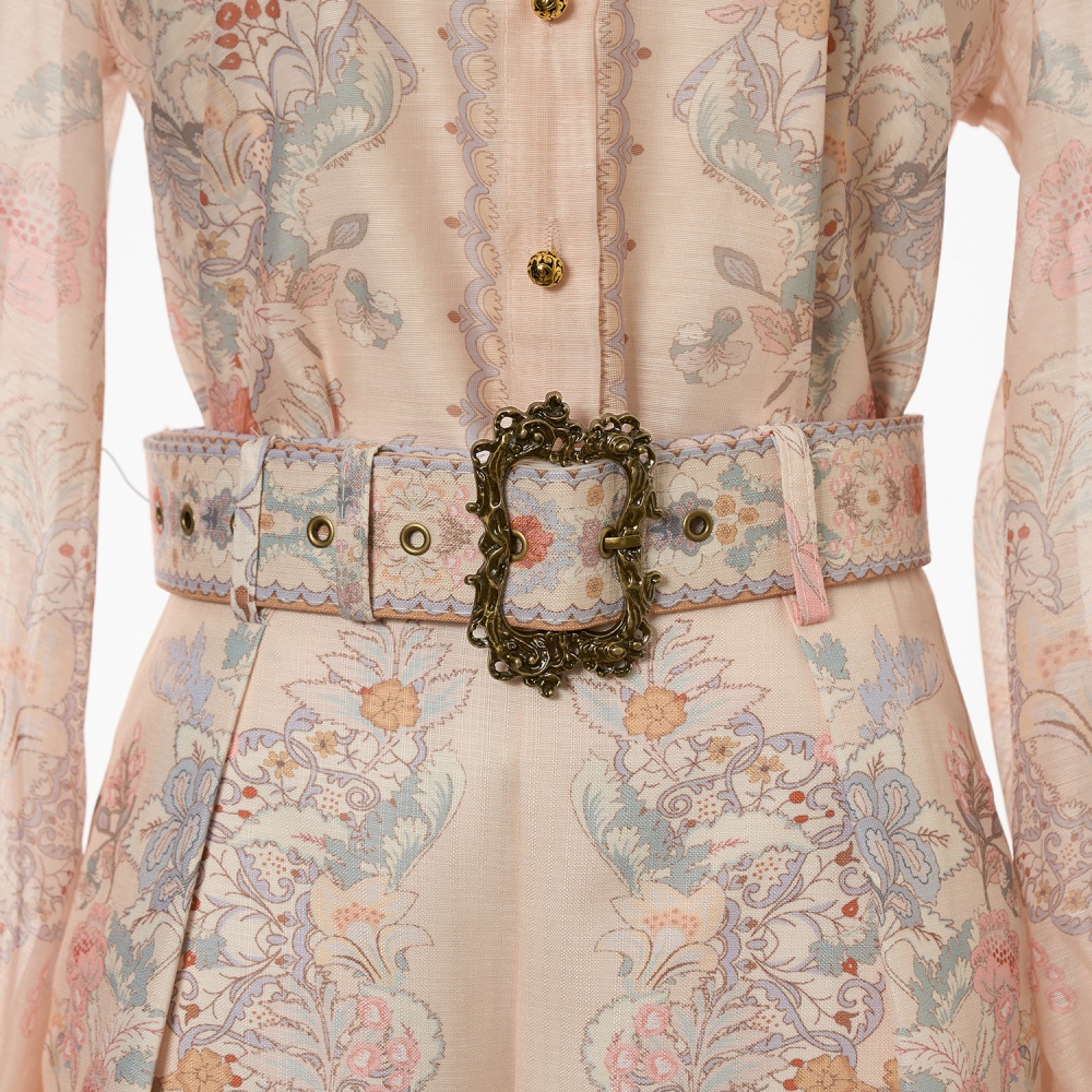 Light luxury vacation pattern tops fashion flowers shirt a set