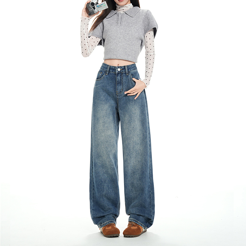 Nine tenths wide leg pants long pants