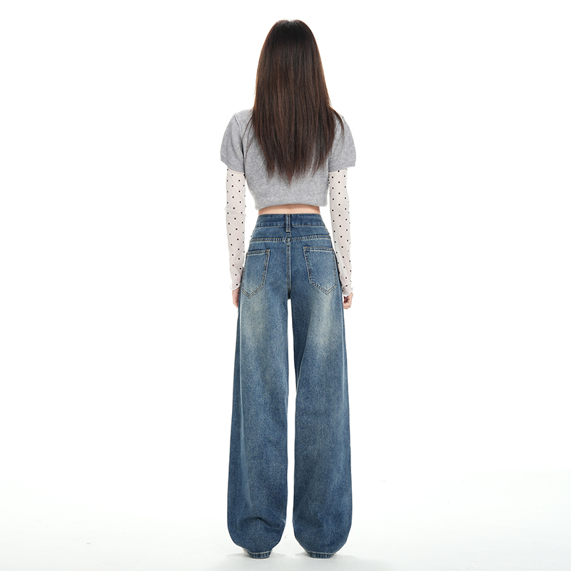 Nine tenths wide leg pants long pants