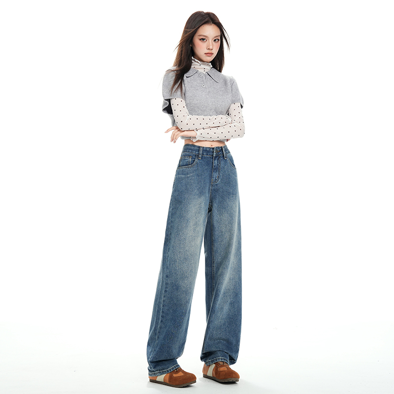 Nine tenths wide leg pants long pants