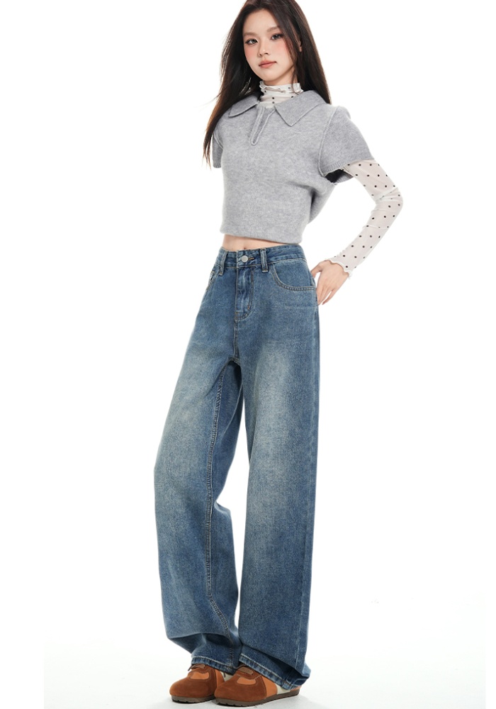 Nine tenths wide leg pants long pants