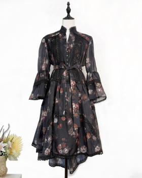 Lace pinched waist frenum dress sexy slim retro T-back