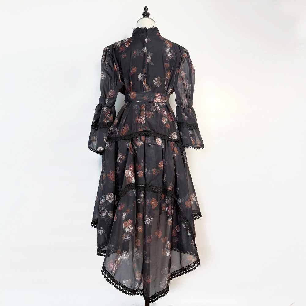 Lace pinched waist frenum dress sexy slim retro T-back