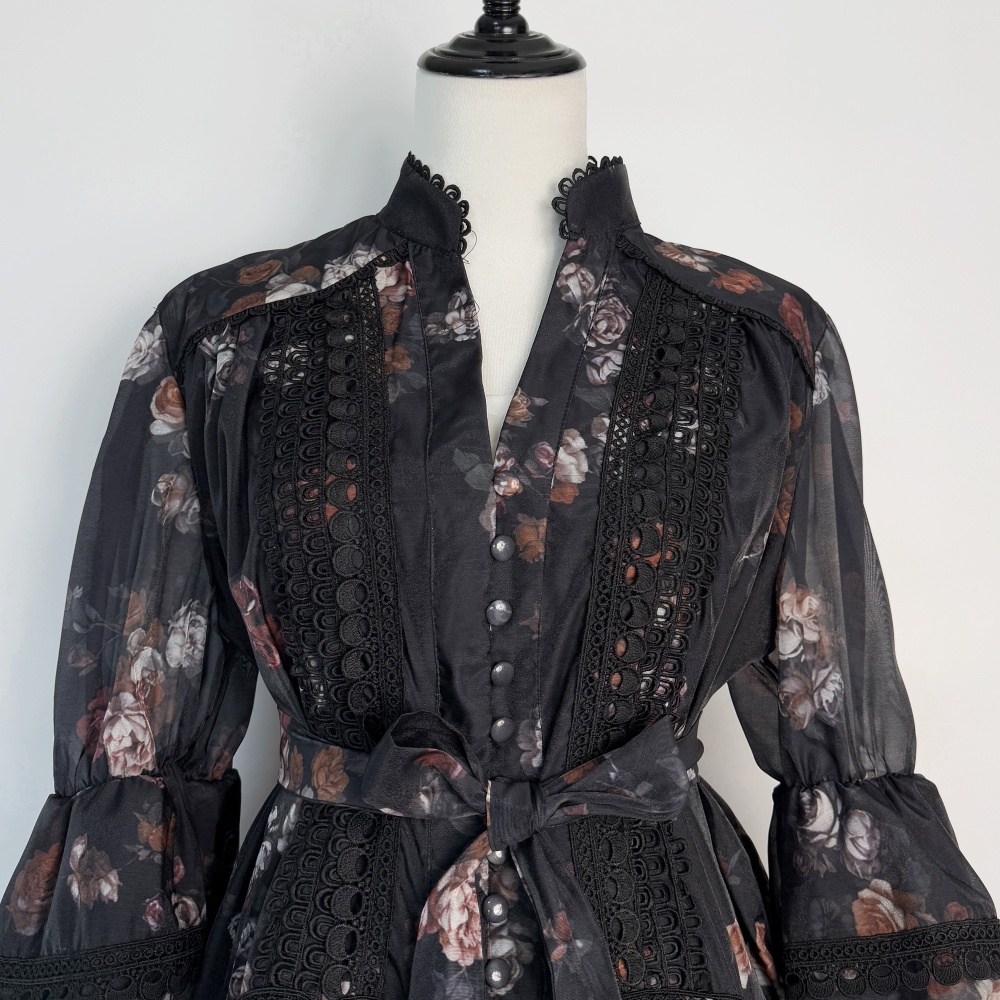 Lace pinched waist frenum dress sexy slim retro T-back