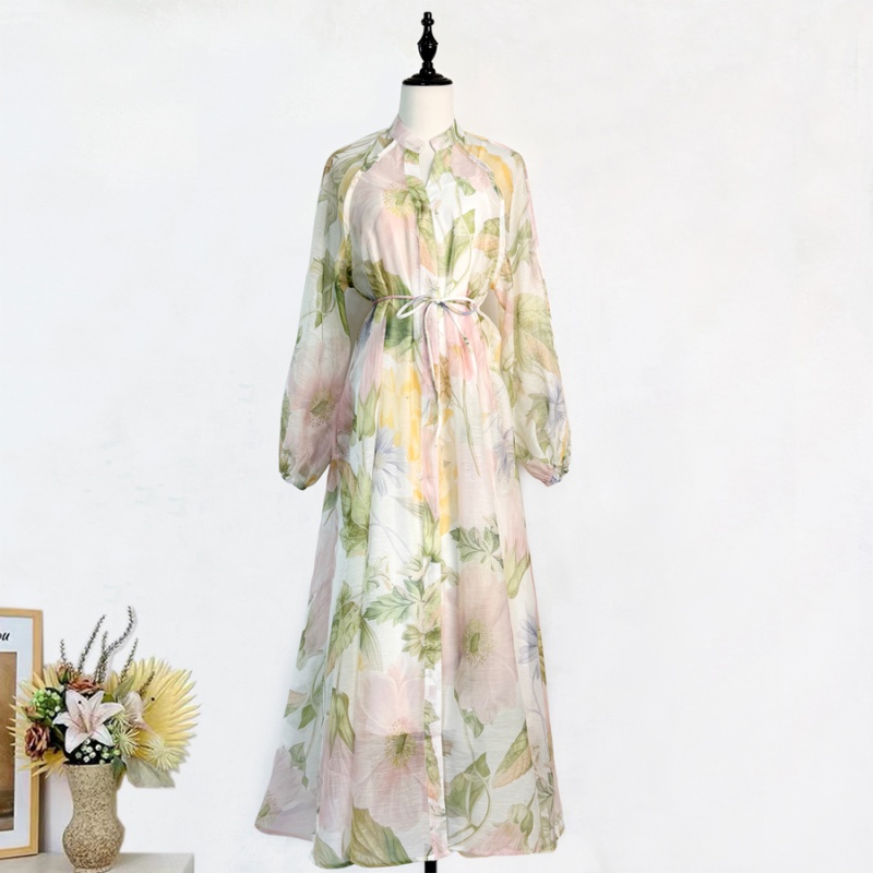 Printing fashion shirt European style long dress