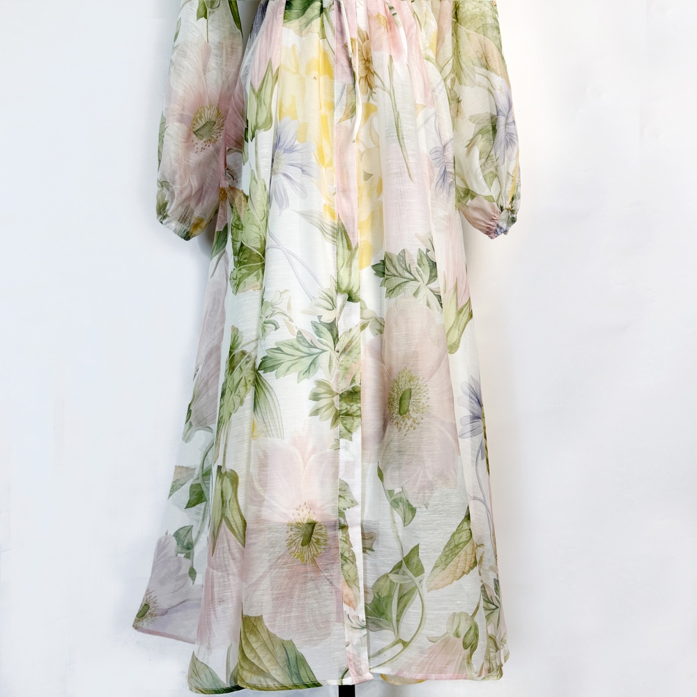 Printing fashion shirt European style long dress