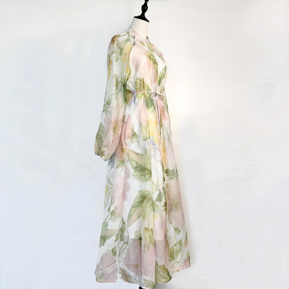 Printing fashion shirt European style long dress