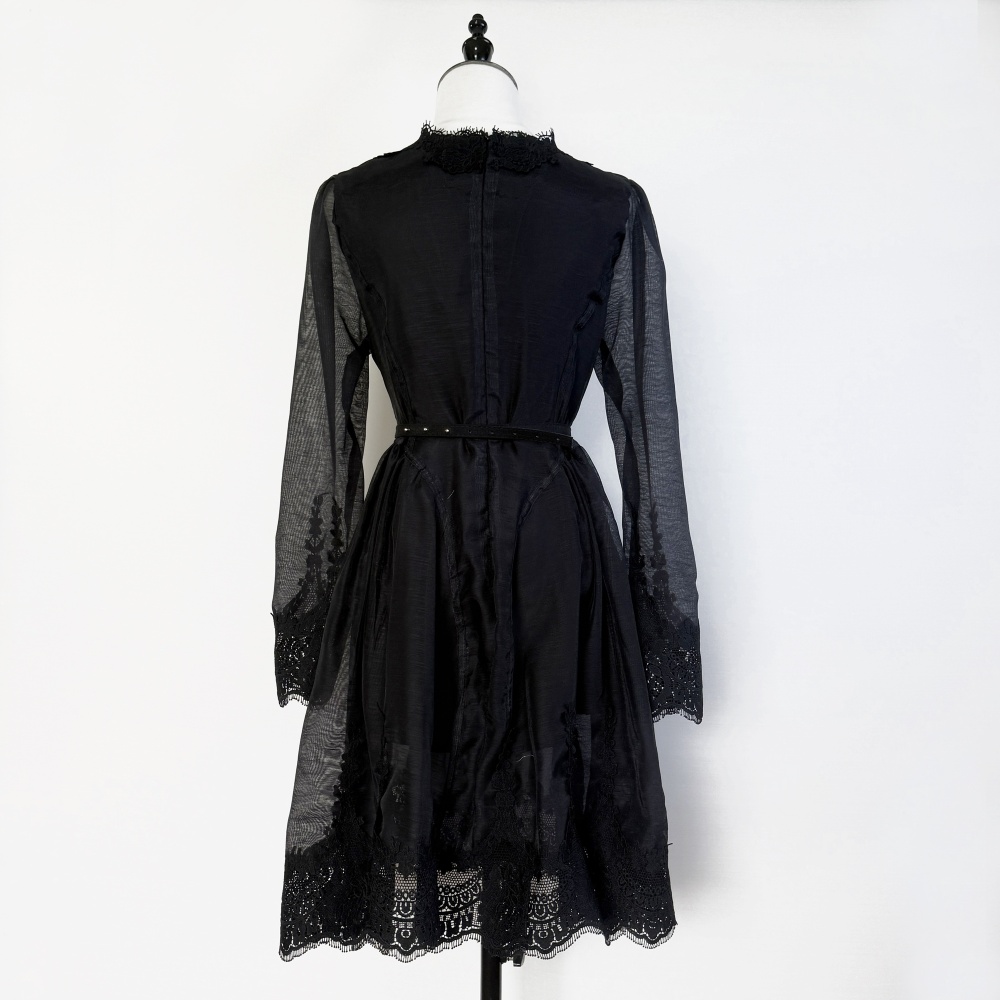 Lace printing short light luxury elegant dress