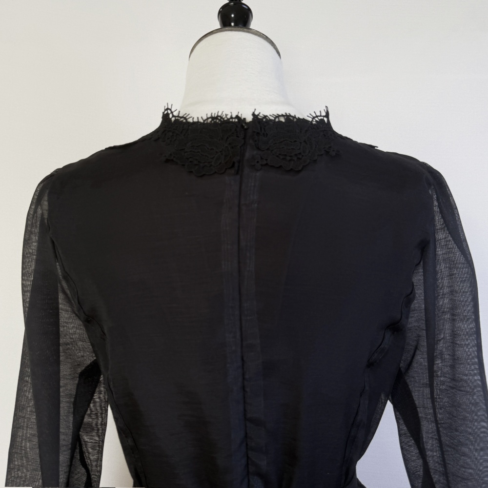 Lace printing short light luxury elegant dress