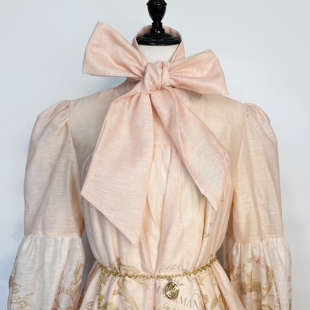 Bubble France style court style lantern sleeve dress