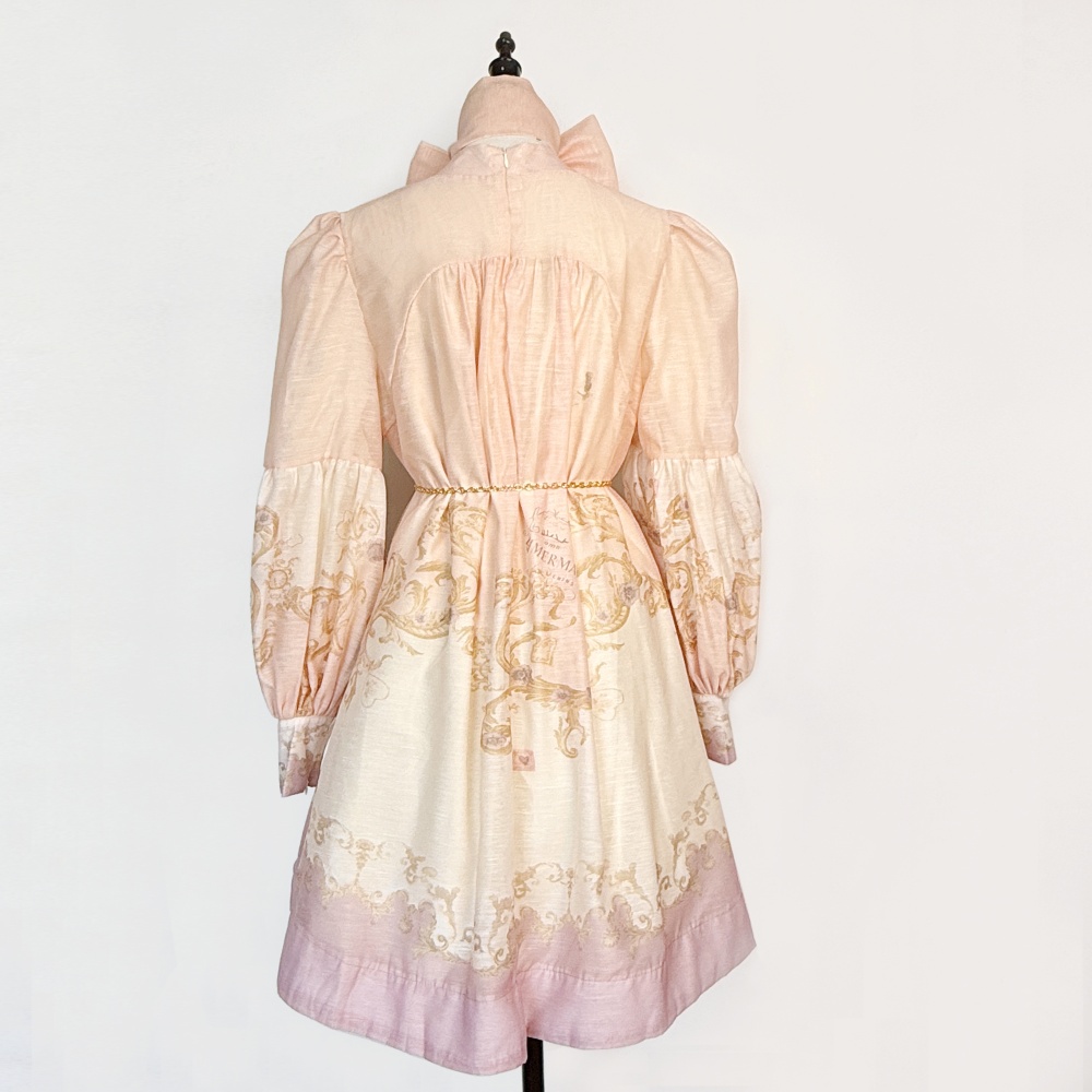 Bubble France style court style lantern sleeve dress