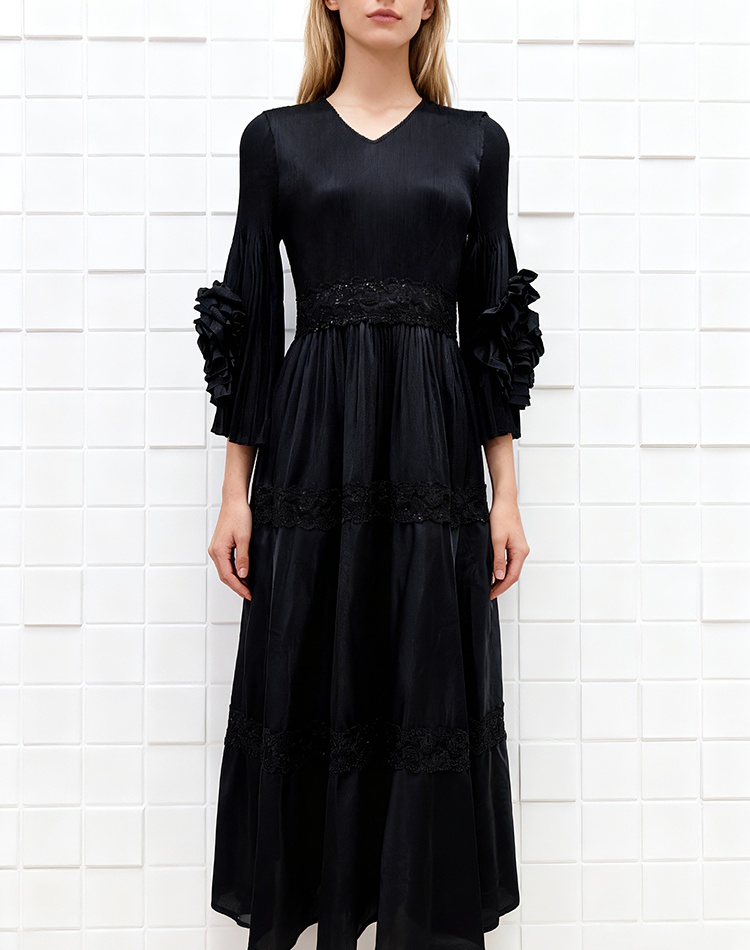 European style Bohemian style hollow embroidery dress